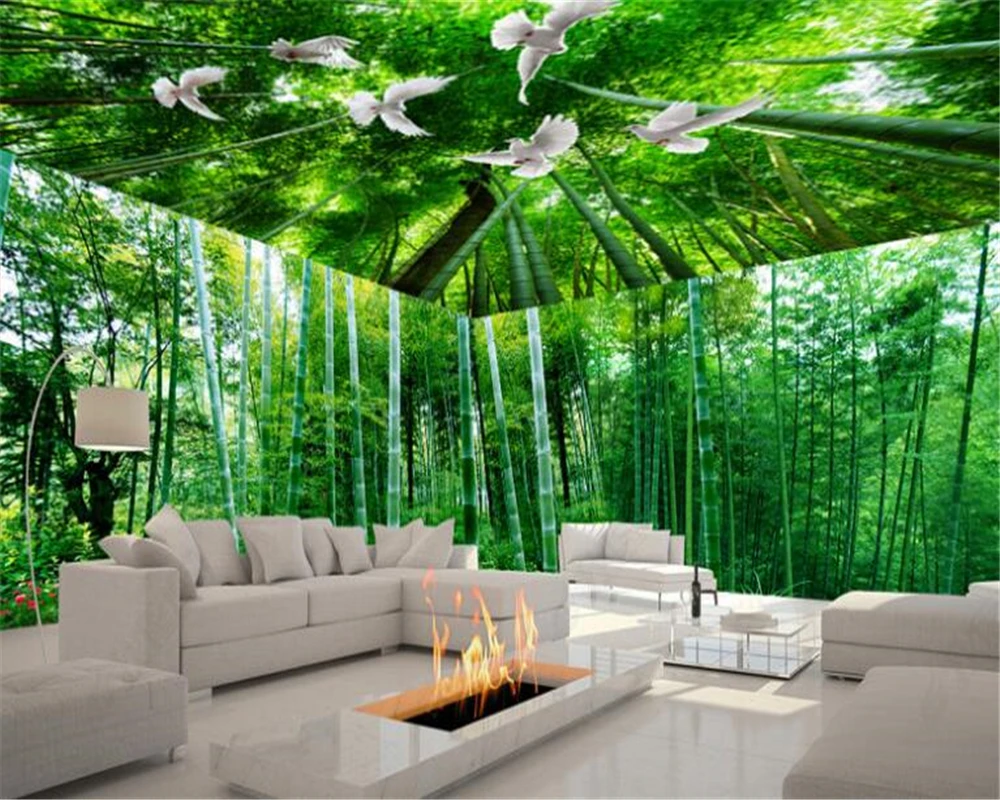 

beibehang papel de parede 3d wallpaper Fresh bamboo landscape 3D stereo theme space background wall fashion seductive wallpaper