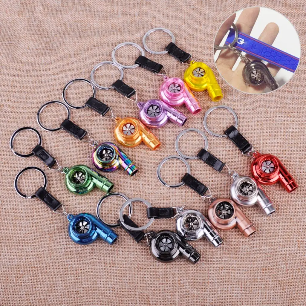 

CITALL Car Motorcycle Metal Real Sound Whistle Turbo Keychain Spinning Turbine Keyring Turbocharger Keyfob