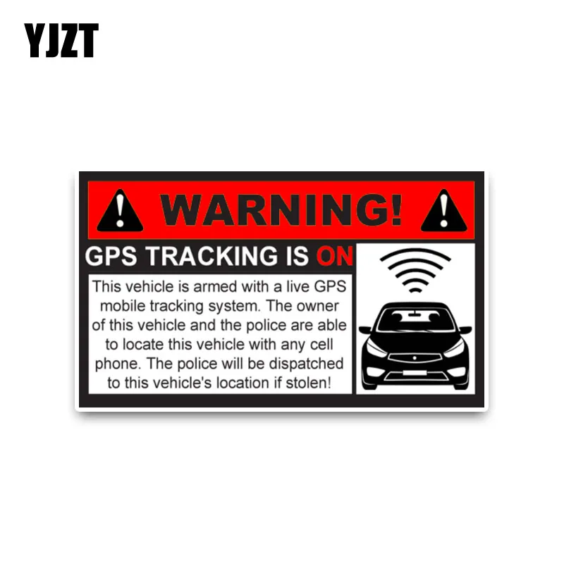 

YJZT 12.7*7.3CM Red Attention Warning GPS Tracking Is On Car Sticker Noticeable Decals PVC C1-3070