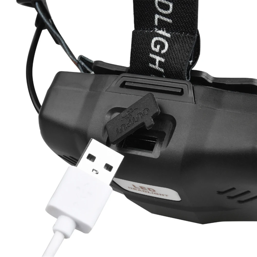 USB Мощность светодиодные фары 8000 Люмен 3 * xml t6 + Аккумуляторы Фонарь налобный 18650