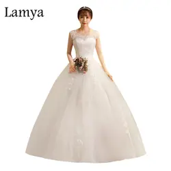 Кружевное винтажное свадебное платье Lamya 2017 романтическое свободное платье дешево плюс размер Vestido de Noiva
