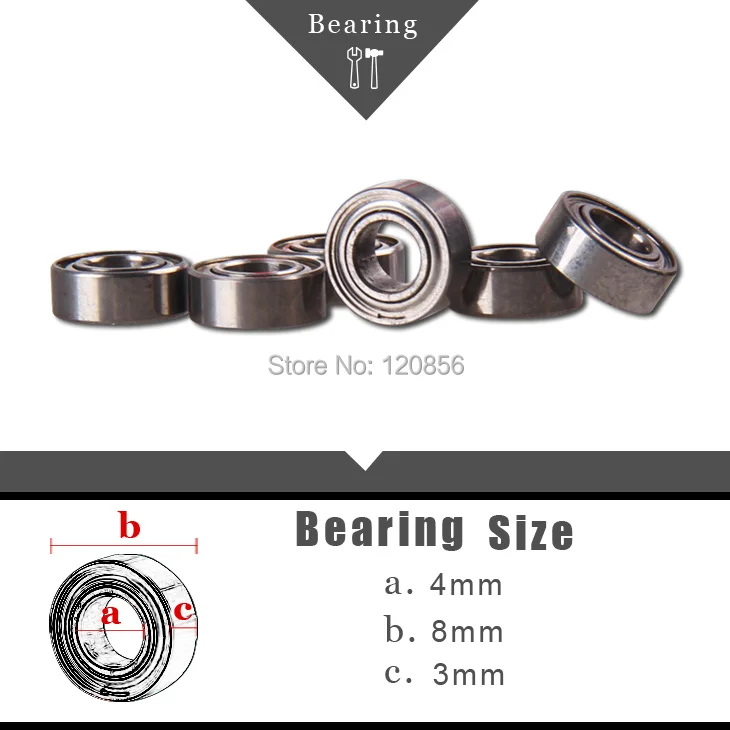 

Affordable Free shipping Remote control toy parts10PCS 4x8x3mm Axle Bearings for RC helicopter boat car drone aricraft