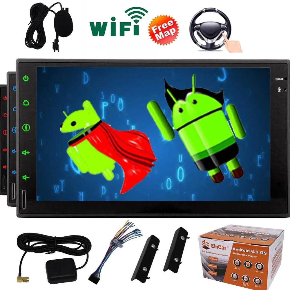 

Support GPS Navigation Player AUX 4G WIFI Mirror Link DVR CAM-IN OBD2 DAB+ Eincar 7 inch Android 6.0 Car PC Radio Double Din In