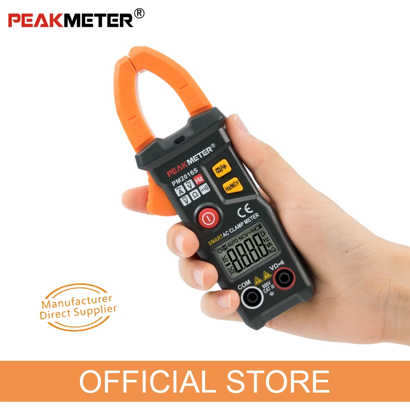 PEAKMETER PM2016S PM2016A умный цифровой мини клещи переменного тока Амперметр частота NCV