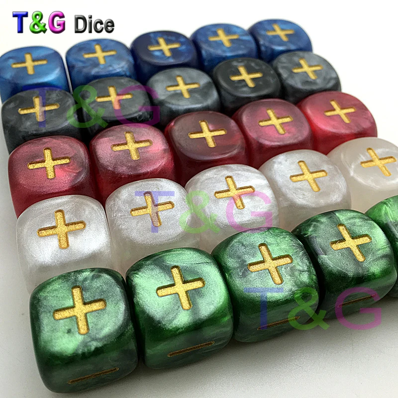 

Top Quality 10pcs/set Marble Effect "+ -" Dice Pearlized Brand New for Fate & Fudge Game Board Game 10pcs/lot Hot
