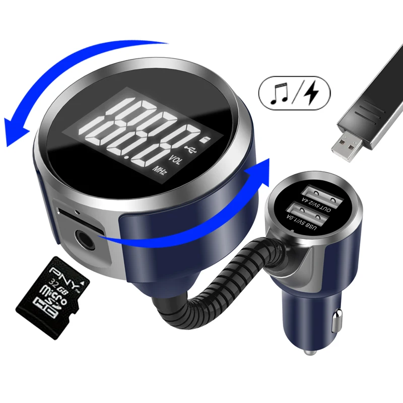 BC18 автомобильный fm-передатчик громкой связи Bluetooth MP3 плеер fm-передатчик модулятор Dual USB Автомобильное Поддержка TF-карты/U диск комплект автомобильного зарядного устройства