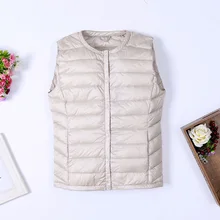 Женский модный Ультра легкий жилет на утином пуху осень-зима slRE0767im теплый жилет