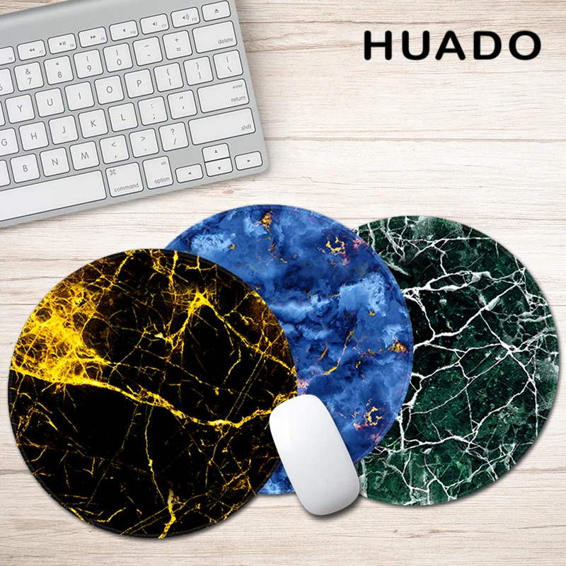 

New Marble Grain round mouse pad rubber mouse mat desk mat for office work/ gamer/cs go/ overwatch/lol/