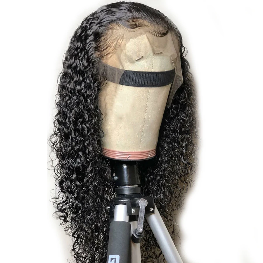 

Alice Curly Human Hair Wigs With Baby Hair Bleached Knots Brazilian Remy 13*6 Lace Frontal Wigs Pre-Plucked 130% Density