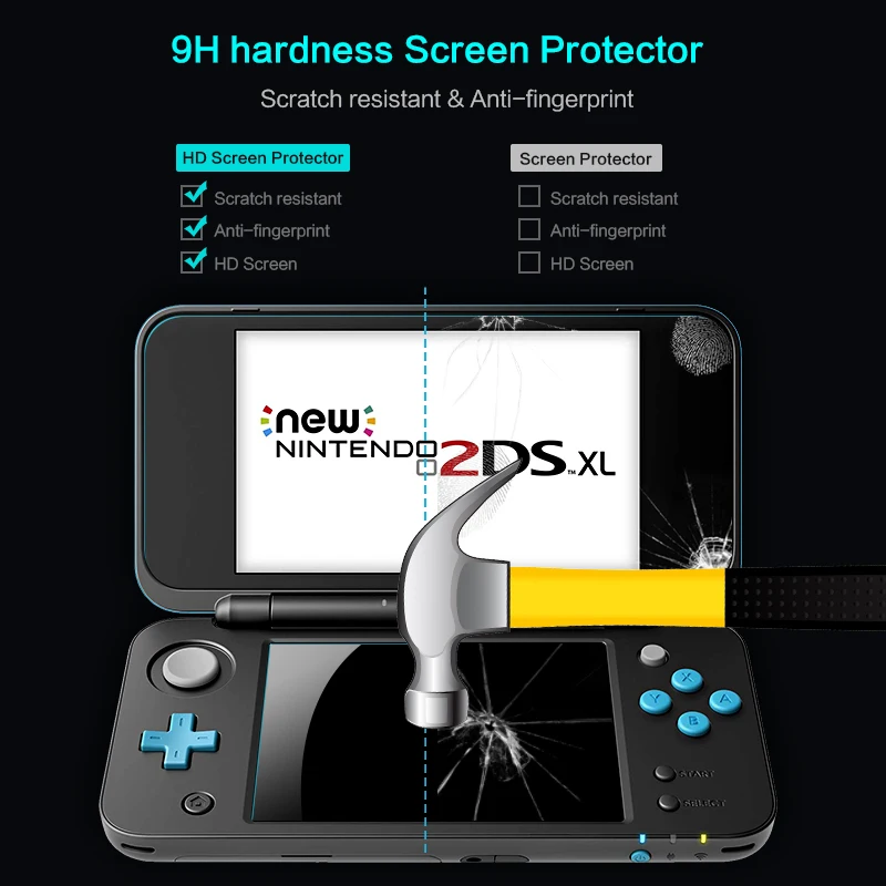 Защитная пленка из закаленного стекла DATA FROG 2 шт. для Nintendo New 2DS XL/LL|Защита экрана| |