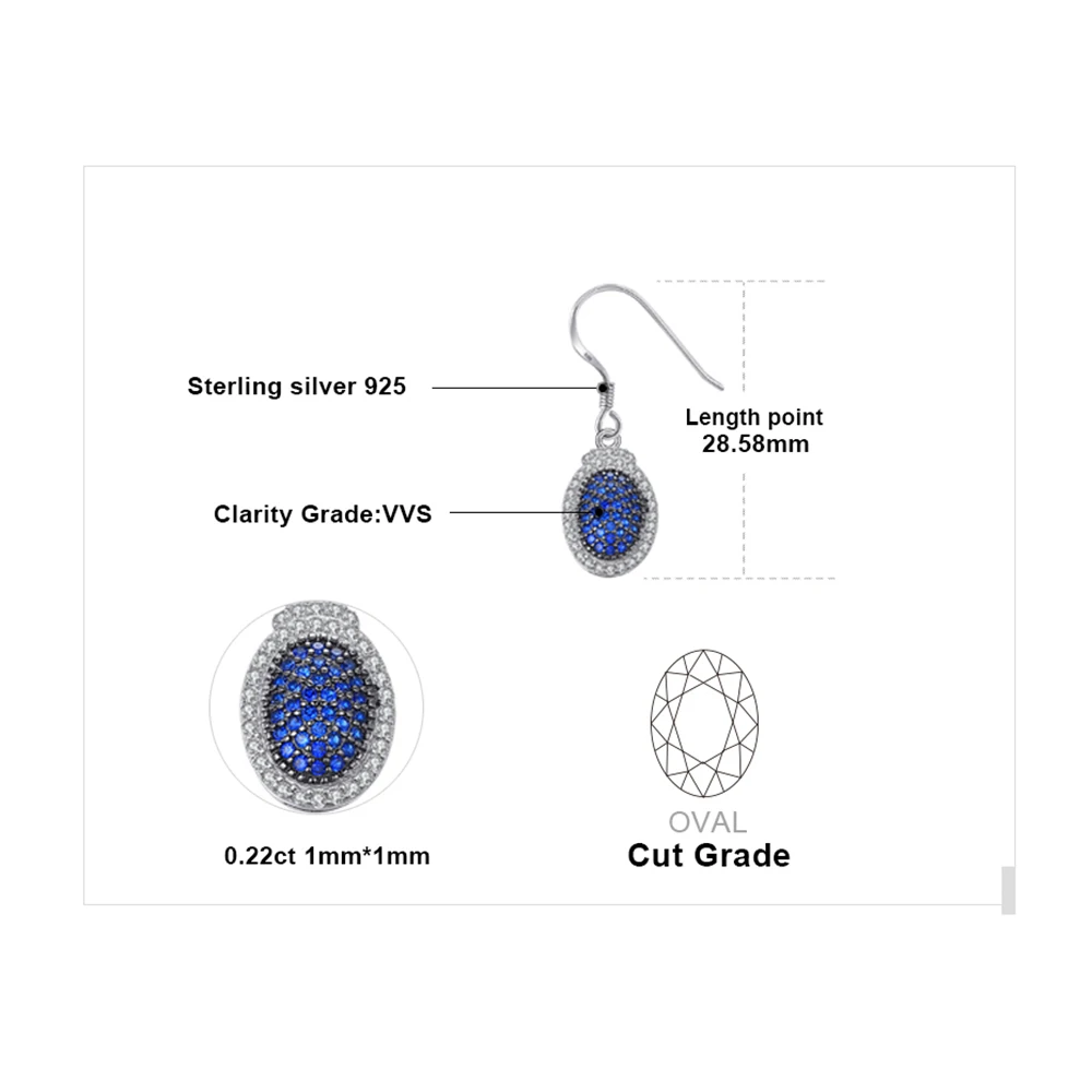 JewelryPalace создан синий шпинель проложить висячие серьги 925 пробы серебро красивый