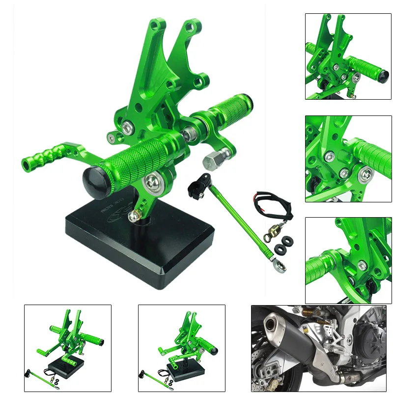 

CNC Del Motociclo Pedane Regolabili Posteriori Set Spina Del Piede For Kawasaki ZX14 ZZR1400 ZZR 1400 2006-2011 2007
