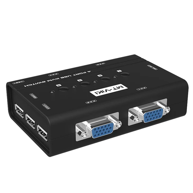 Ручной VGA KVM-переключатель с 4 портами, с USB-консолью и оригинальным кабелем, 1 комплект для управления клавиатурой и мышью, 4 предмета 4