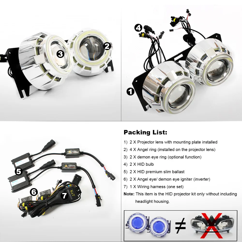 KT Angel Eye HID Projector Lens for Yamaha YZF R6 1999 00 01 2002 Headlight Blue KT Angel Eye HID Projector Lens for Yamaha YZF R6 1999 00 01 2002 Headlight Blue