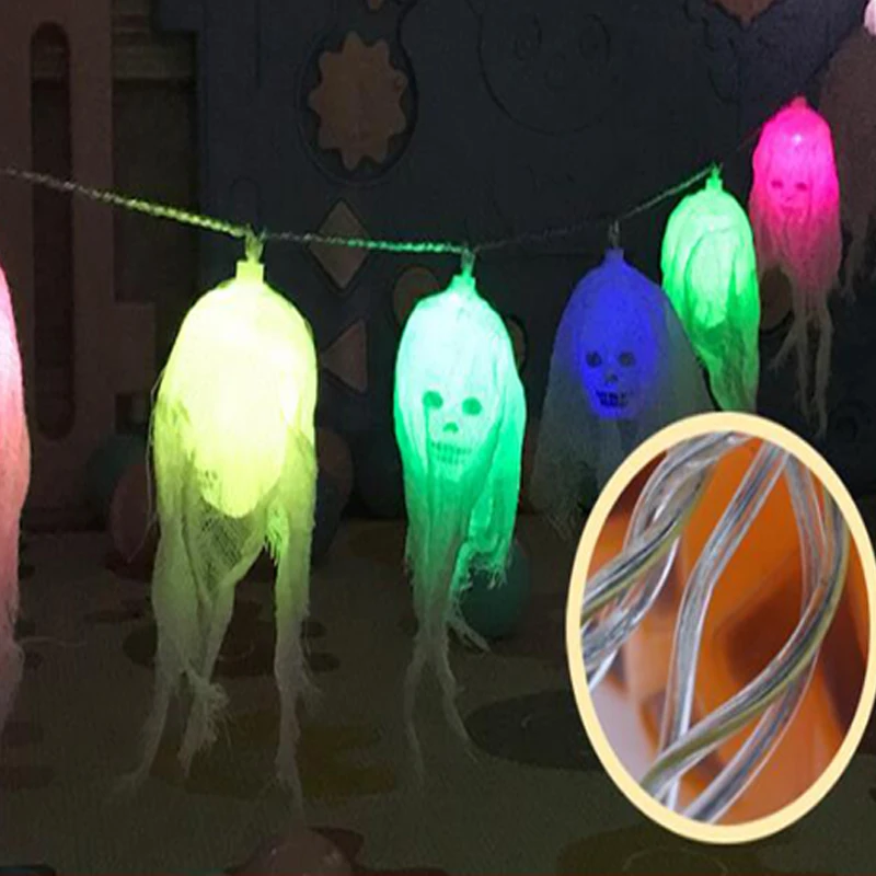 LED Skull Strip string lights Garland Garden battery powered Halloween Decorative Led paty Supplies Prop Dress up Halloween (7)