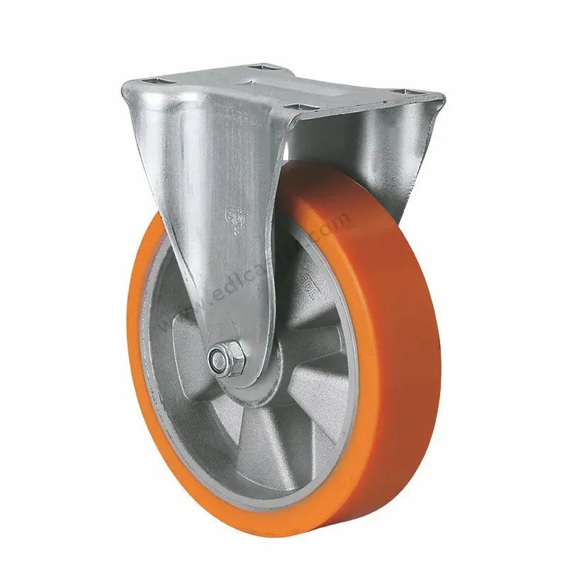 1PC EDL Heavy 8" 350Kg Polyurethane Aluminum Wheels Castor Plate