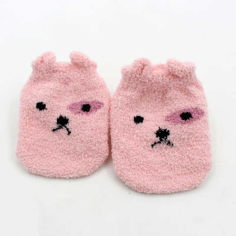 Cute Coral Fleece Cartoon Print Newborn Baby Socks-5