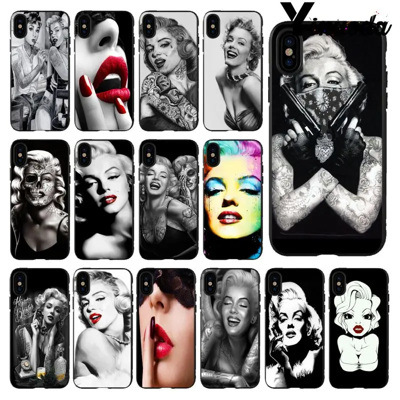 

Yinuoda Marilyn Monroe tattoo DIY Printing Drawing Phone Case cover Shell for iPhone X XS MAX 6 6S 7 7plus 8 8Plus 5 5S XR