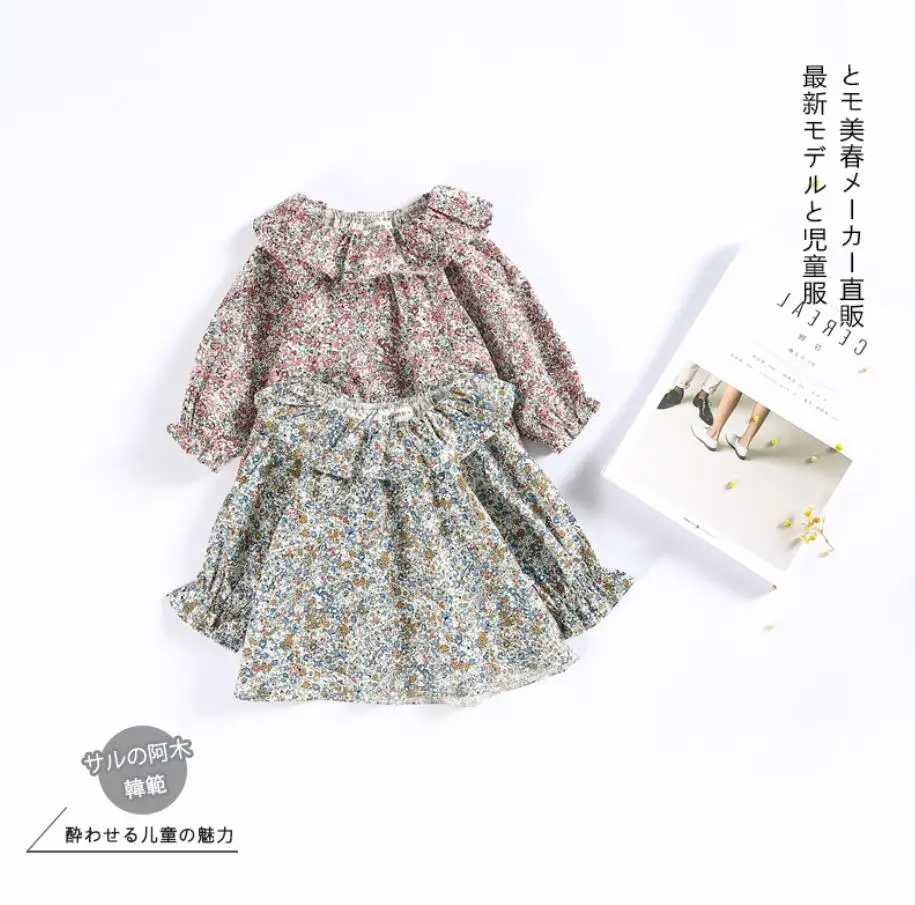 

Cute Fall Ruffle Lotus Collar Baby Girl Floral Shirts Kids Girls Lolita Flowers Tees Infant Baby Girl Toddler Tops Child Blouses