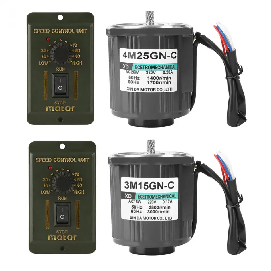 

4M25GN-C AC 220V 25W High Speed Single Phase Motor CWCCW with Speed Controller