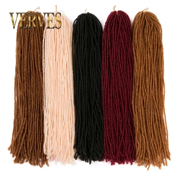 VERVES Crochet Dreadlocks Hair Extension Synthetic 18 Inch 27 Strands/Piece Crochet Braids For Women Blonde Bug Braiding Hair
