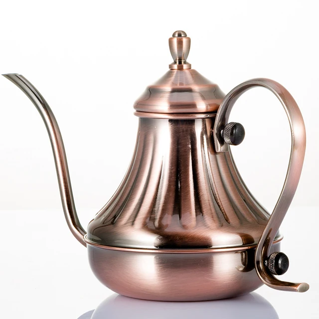 Cheap ROKENE Stainless Steel Hand Drip Kettle 600ML Coffee Pot Slender Mouth Royal Court Hand Punching Coffee Tea Pot Coffeemaker