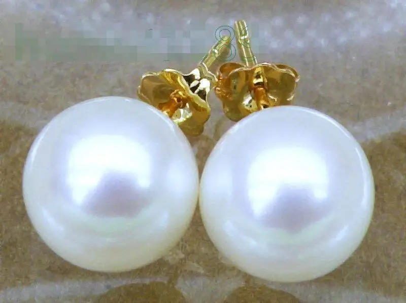 

Free Shipping >>>> EXTREMELY LUXURIOUS 10mm AAA WHITE AKOYA shell PEARLS EARRING 14KT GOLD