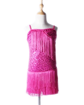 

Female Children Condole Tassel Latin Dance Dress Take Modern Stage Performance Latin Dance Costumes for Women Tango Dress