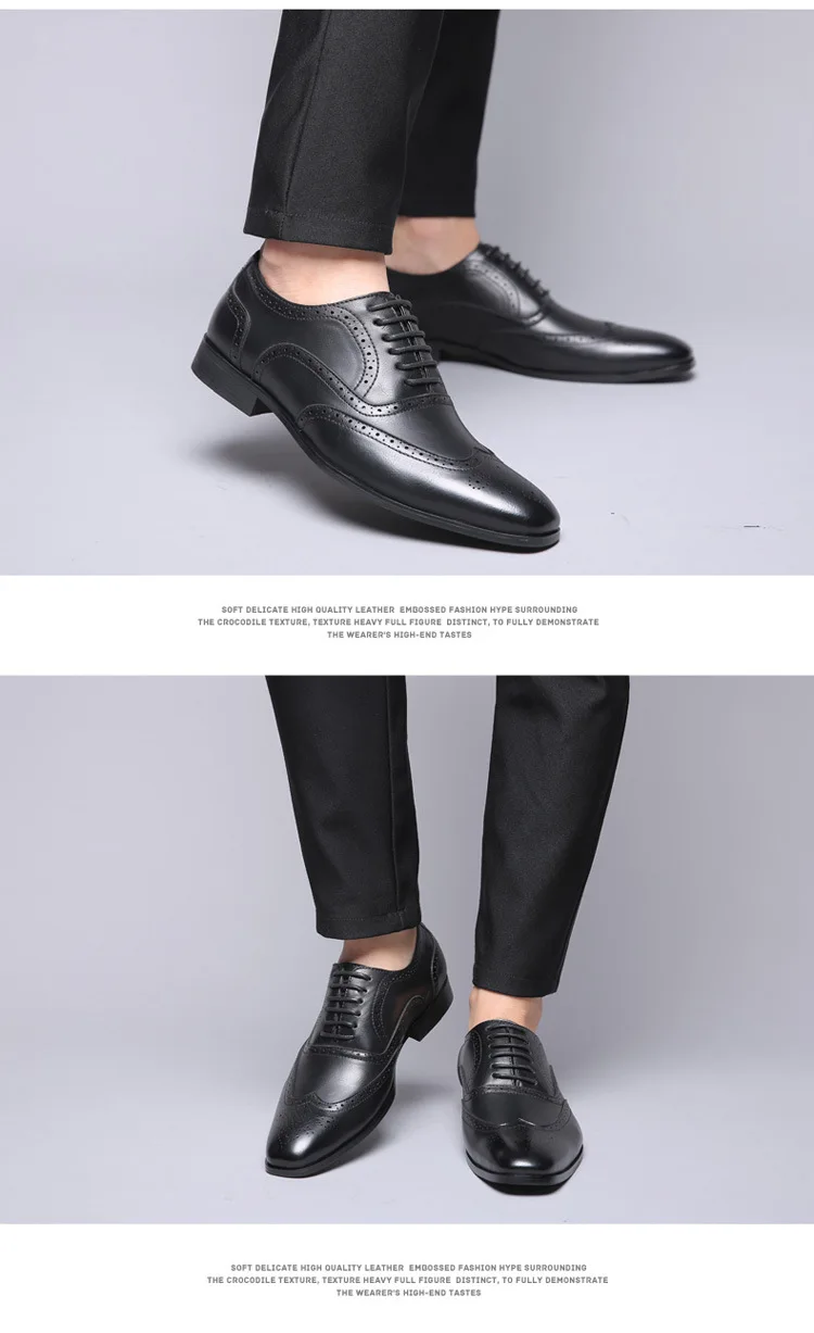 2019 модные брендовые мужские повседневные туфли-броги в деловом стиле для свадебной вечеринки в стиле ретро, Кожаные Туфли-оксфорды с