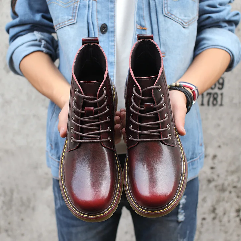 

2017  new wave  men's casual lear boots to restore  ancient high comt Mart boots boots