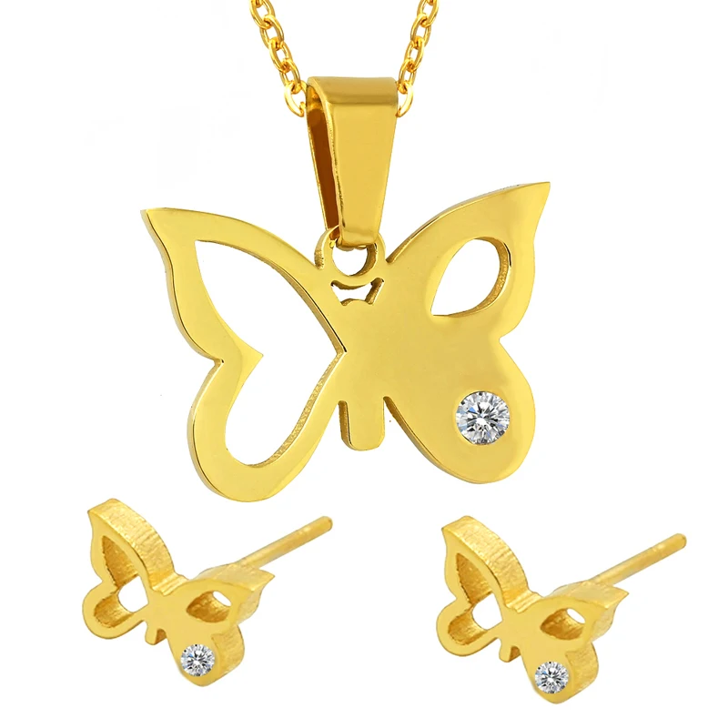 

Tree Leaf Jewelry Accessories Necklace Earring Stainless Steel Sets,Free Chain