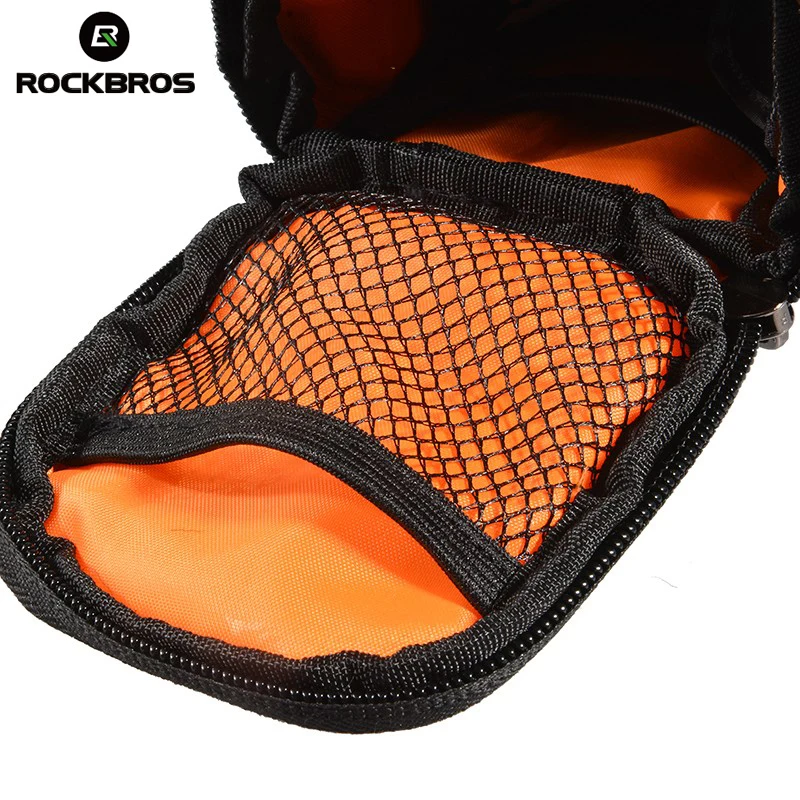 Top ROCKBROS Bicycle Bike Rear Bag Rainproof Nylon Bike Saddle Tube Bag Outdoor Cycling Mountain Bike Back Seat Tail Pouch Package 5