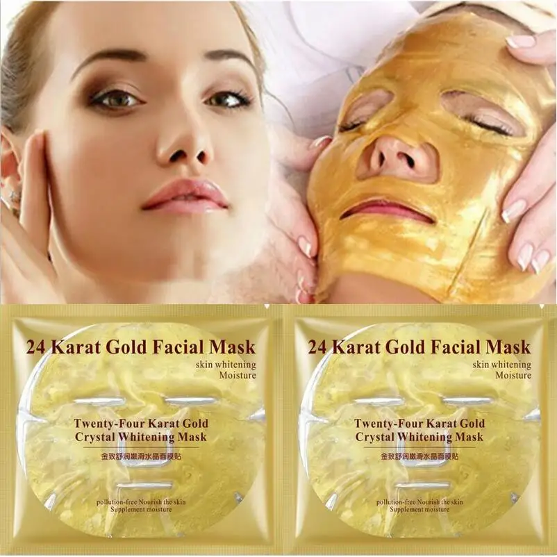 10pcs BIOAQUA 24K Gold Face Mask Whitening Skin Care Sheet Mask