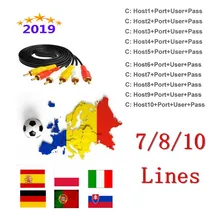 Europe Spain HD cable 1 Year cccam for Satellite tv Receiver 10 C-line WIFI FULL HD DVB-S2 Support Spain cccam cline Server