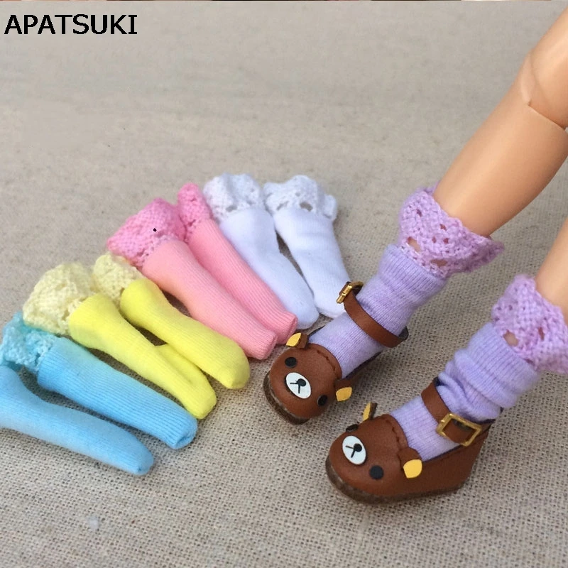 5pairs/lot Handmade Lace Short Sock for Blythe 1:6 Doll Socks For