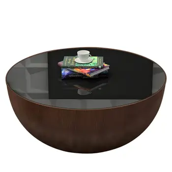 

China traditional culture tea talbe with 9 grids storage tempered glass top solid wood living room table