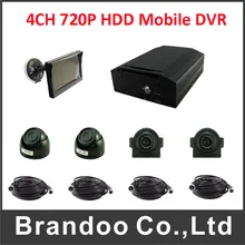 HDD mobile dvr kits 4pcs night vision AHD cameras HDD car blackbox dvr real time recorder