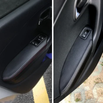 

Only Hatchback For VW Polo 2011 2012 2013 2014 2015 2016 Car Door Handle Armrest Panel Microfiber Leather Cover
