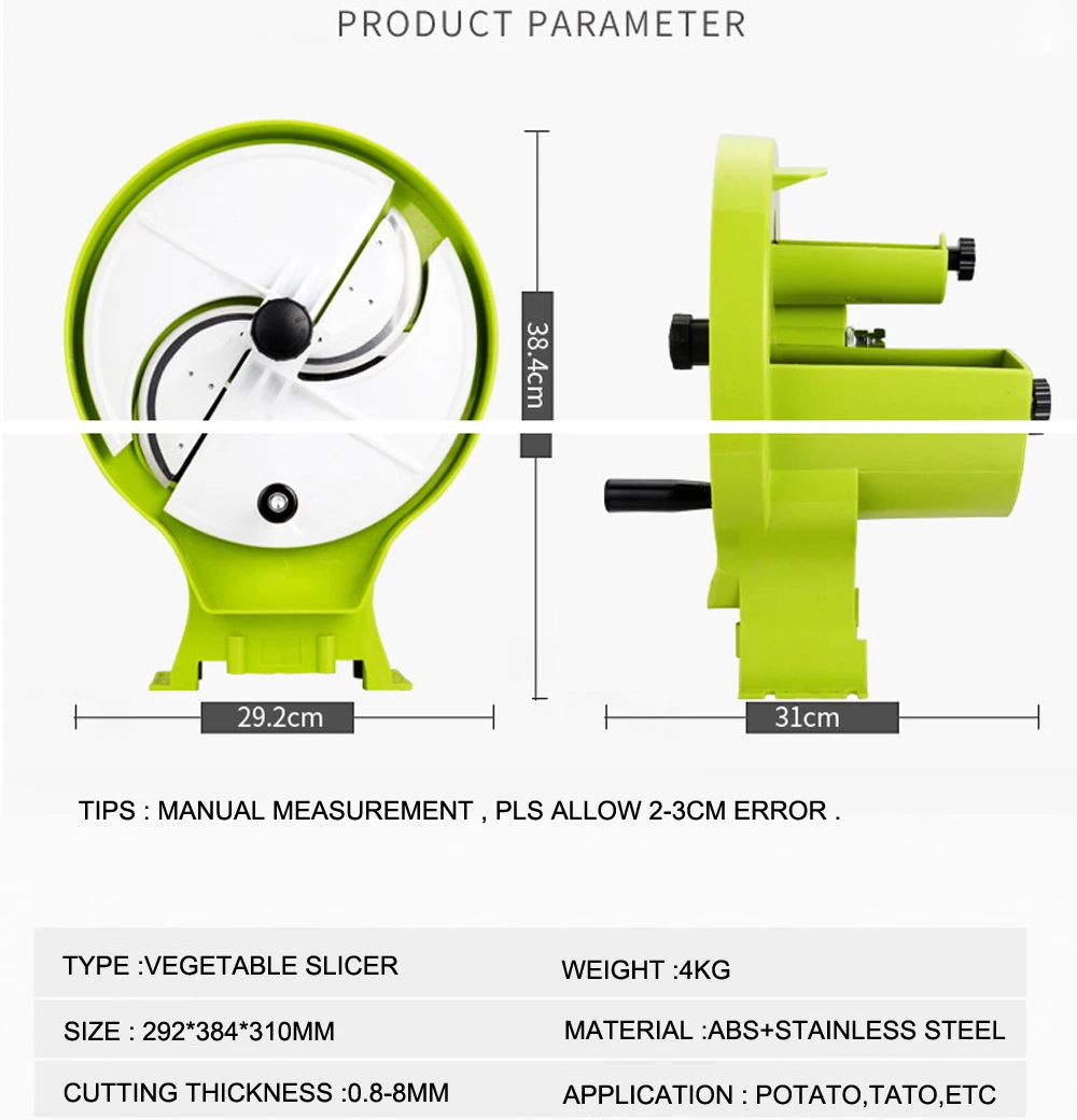  Manual Vegetable Fruit Slice Cutting Machine Plastic Cylinder Knife Hand Shake Slicer Kitchen Slici - 33015741033