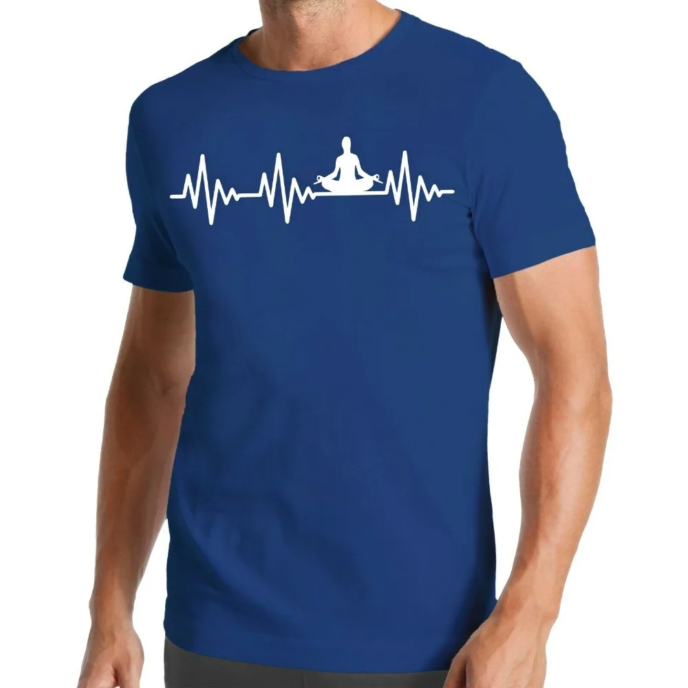 Herzschlag футболка для йоги | Ekg Joga Entspannung Wellness Спорт Indiennew модная мужская из хлопка с