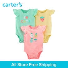 Carter s 3 Pack baby children kids clothing Girl Summer Flutter Sleeve Fruity Original Bodysuits 127H191