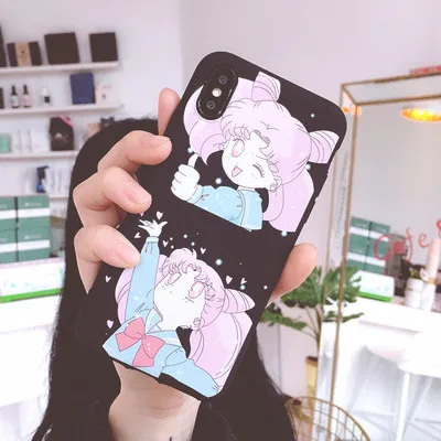 As shown in SAM S10 plus милый Сейлор Мун чехол для телефона для samsung Galaxy S10/S10e/S9 plus/S9/S8 розовая девушка мягкая задняя крышка Капа Coque - Цвет: As shown in