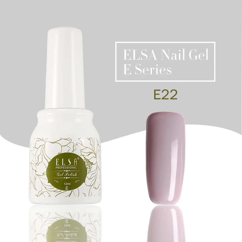 ELSA 12 мл УФ-гель для ногтей набор чистого цвета светодиодный Гель-лак розовая нюдовая серия Soak-Off маникюр гель лак для искусства - Цвет: E22