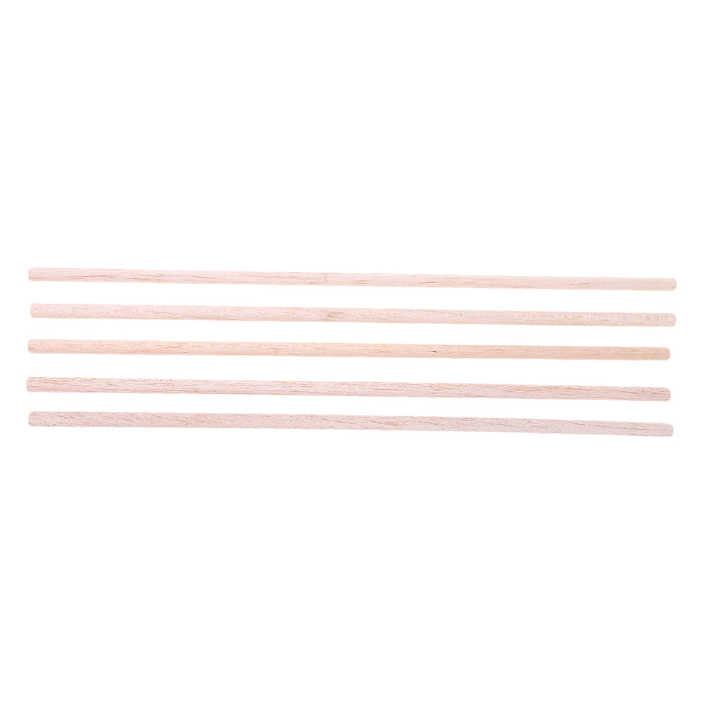 MagiDeal 5Pcs 6*250mm Craft Sticks Round Rod Balsa Wood Bar Hobby Model DIY Craft Acc for Architecture Model Toys Carving