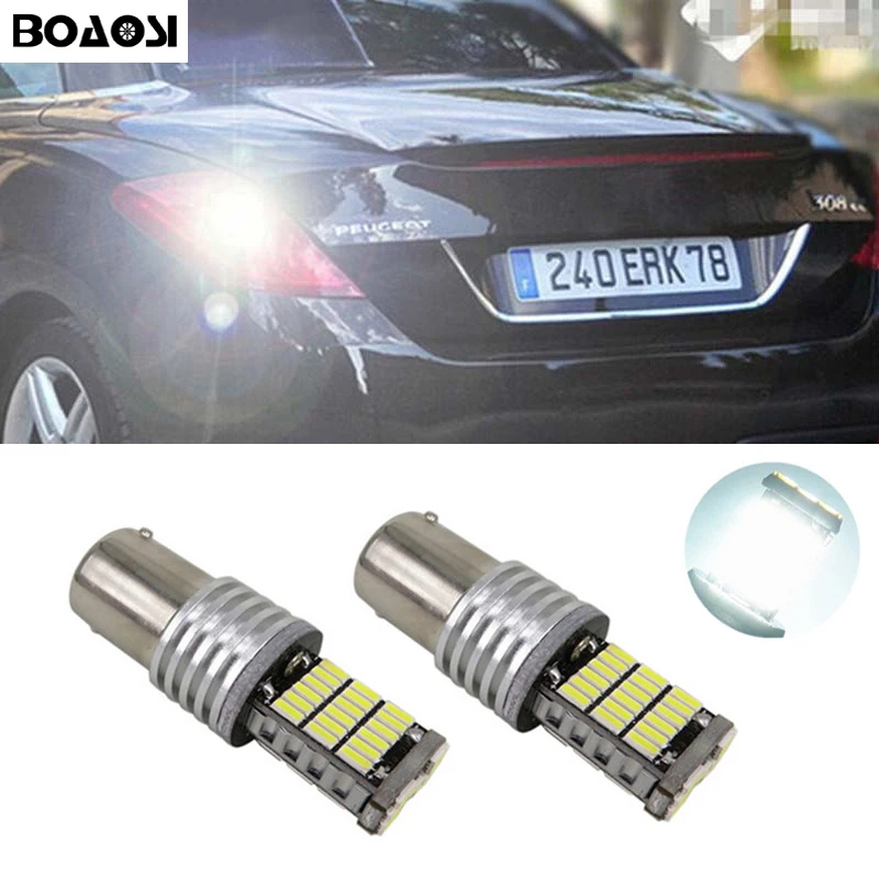 2x P21W BA15S 4014SMD LED Canbus no error backup reverse light lamp For