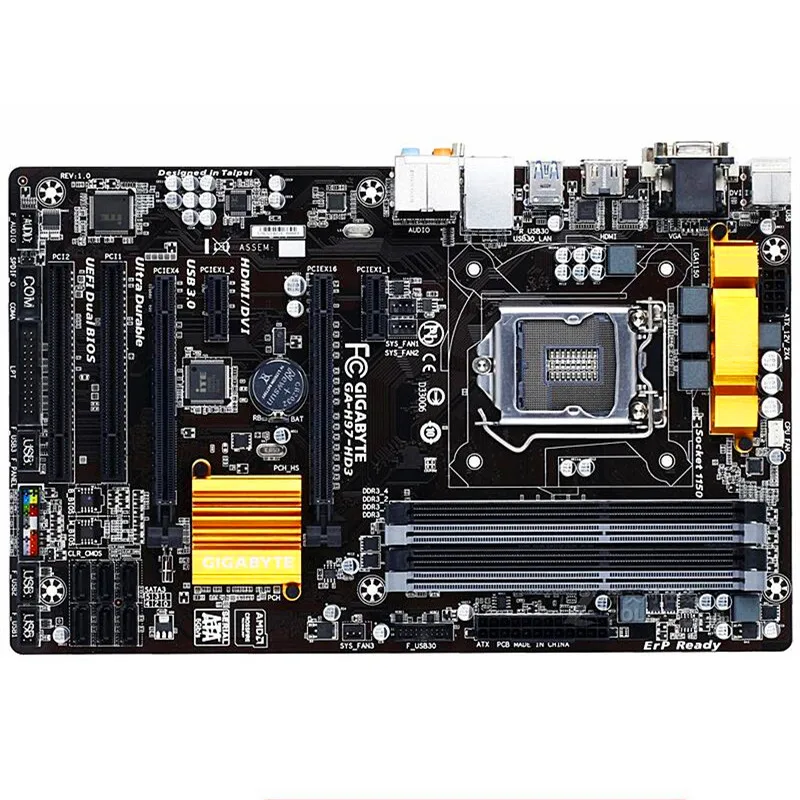 Для Gigabyte GA-H97-HD3 оригинальная б/у рабочего стола материнской платы H97-HD3 H97 LGA 1150 i3 i5 i7 DDR3 объемом до 32 GB