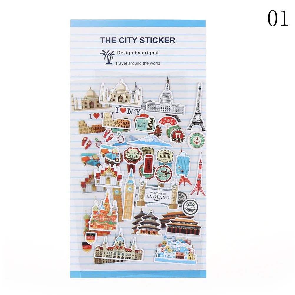 

2018 2 Pcs/pack Vintage Planner Kawaii Stationery Travel Food PVC Paper Sticker For Album Diary Scrapbooking Size : 10 * 18cm