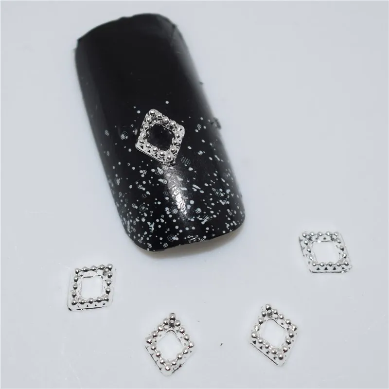 50pcs 3d nail art supplies rhinestone decoration jewelry Silver rhombus