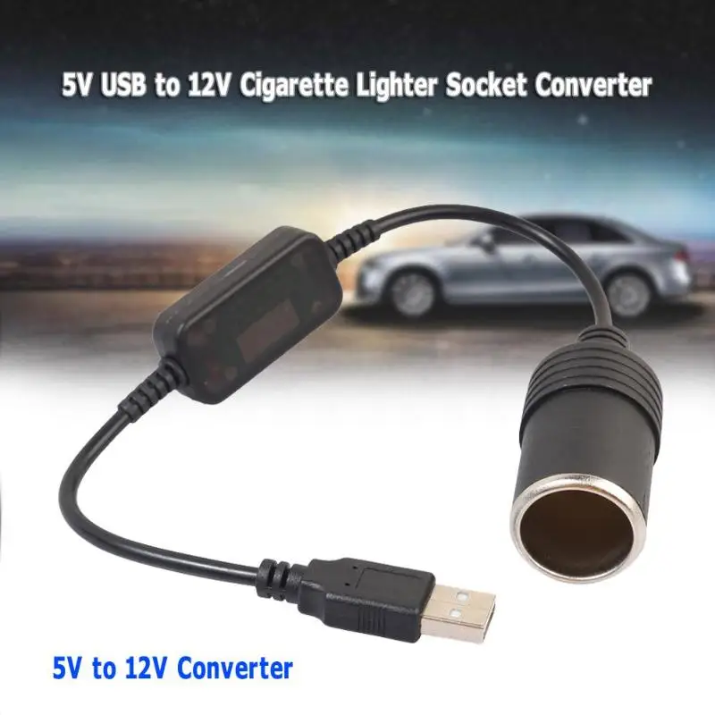 5 в USB штекер на 12 В гнездо прикуривателя Адаптер конвертера для розетка