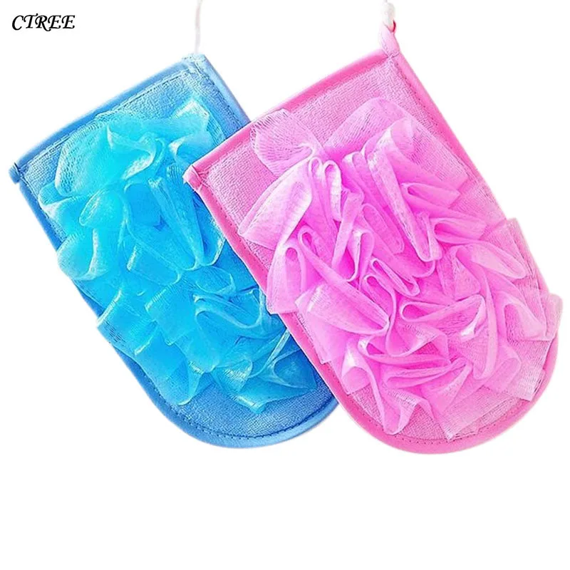 

CTREE 1Pc Hot Sell Bath Dual Use Glove Skin Care Body Brush Spa Exfoliating Mitts Glove Flower Wash Towel Brush For The Bath C01